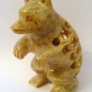 HAND CARVED STONE INSIDE TUMMY BABY FIGURINE 3.5" BEAR