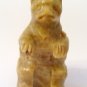 HAND CARVED STONE INSIDE TUMMY BABY FIGURINE 3.5" BEAR