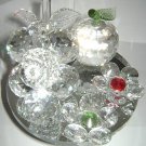 Wonderful Pedestal Austrian Crystal Grape Flower Apple Clear Red Green 4.5"
