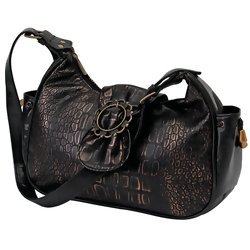 FAUX Crocodile Handbag with Antique Gold Tone Hardware