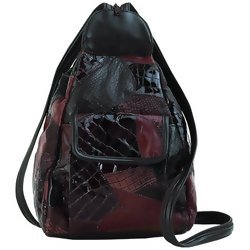 Italian Stone Design Genuine Leather Purse with Faux Snakeskin Embossing