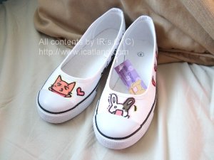 ai-li cat x ChocoMarshmaro Bunny canvas shoes