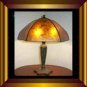 NYM Arts Daum Hex Mica Shade for your Antique Vintage Art Nouveau Victorian Table Lamp Base