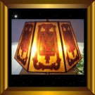 NYM Arts Table Octagon Shade in Light Amber Mica with Old Deco Nude Design