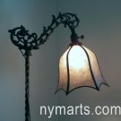 NYM Arts Scalloped Hex Fitter Bell in Silver Mica for your antique vintage Floor Bridge Lamp