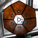 NYM Arts Turquoise Jeweled Hex 6 Point Mica Shade for your Antique Vintage Bridge Floor Lamp