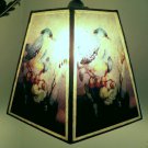 Blue Birds Jays UNO Hex Mica Lamp Shade by NYM Arts for your Vintage Antique Floor Bridge Lamp