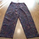 Retro Coldwater Creek Women's Multi Colored Paisley Pants Size 8P 8 Petite 001p-40 Locw14