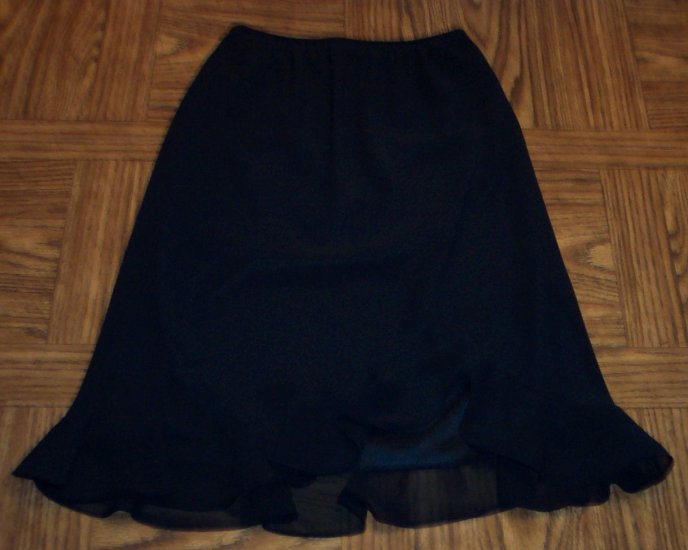 MSK WOMEN'S Black Ruffled Swing SKIRT Size 6P 6 Petite 001s-13 Womens ...