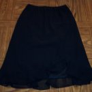 MSK WOMEN'S Black Ruffled Swing SKIRT Size 6P 6 Petite 001s-13 Womens Skirts locw21