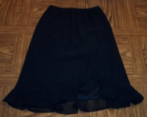 MSK WOMEN'S Black Ruffled Swing SKIRT Size 6P 6 Petite 001s-13 Womens Skirts locw21