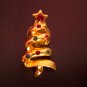 Vintage Goldtone CHRISTMAS TREE Tac PIN Costume Jewelry 4brooch Rhinestones