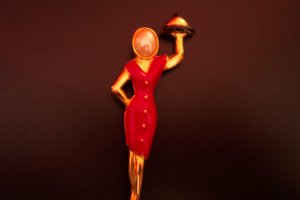 Vintage WAITRESS Hostess Pin BROOCH Costume Jewelry 3brooch Enameling Enameled