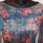 Retro Vintage MY MICHELLE Sheer Floral Paisley TOP Shirt Size M Medium wt-4 location97