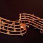 Vintage Unsigned Unmarked Gold MUSICAL NOTES BUTTERFLY Rhinestone PIN Brooch Costume Jewelry 7brooch