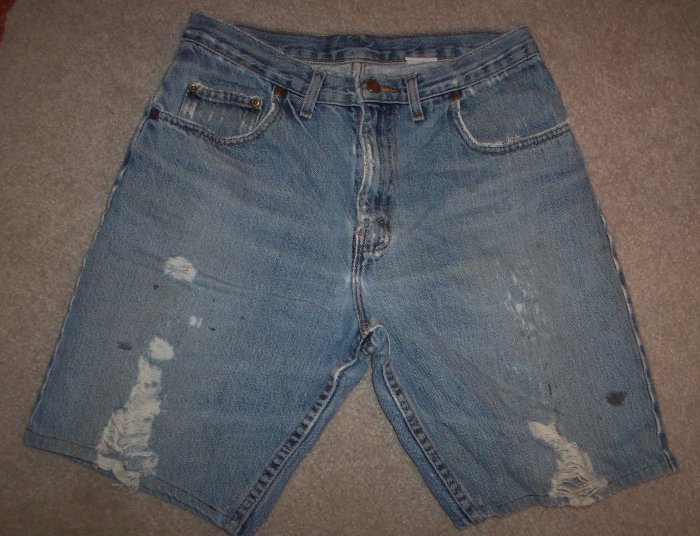 White Destroyed 'Grunge' Shorts