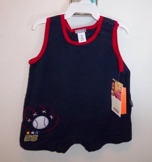 CARTER'S INFANT Boy's Navy Baseball OUTFIT Shortall 6 Months locationw9