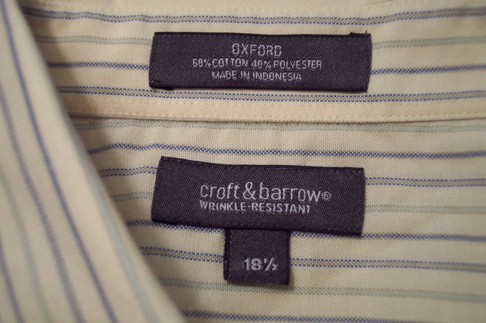 CROFT & BARROW MEN'S Short Sleeve Button Front SHIRT Size XXL 18 1/2 ...