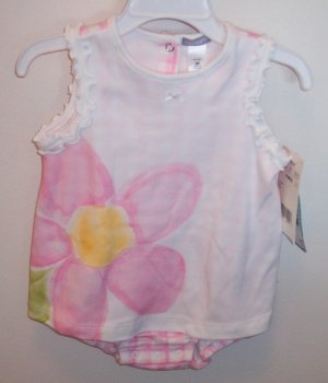 CARTER'S INFANT Girls Summer Outfit NWT Pink Plaid Floral Print 9 Months locationw7