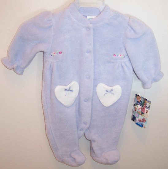 LITTLE ME INFANT Girls Plush NWT Lavender BLANKET SLEEPER 3 Months locationw6