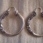 Vintage Silvertone Pierced Embellished Hoop EARRINGS Costume Jewelry 14ear