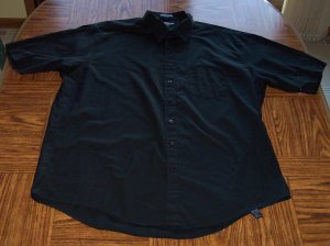 BOULEVARD BY BLOCK MEN'S Short Sleeve Button Black SHIRT Size 18 1/2 Neck 001SHIRT-20 location100