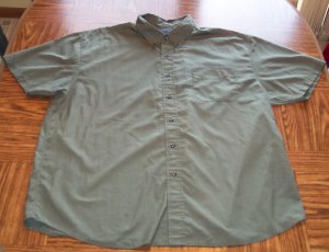 BASIC EDITION Big Man MEN'S Olive Short Sleeve Button Front SHIRT Size 2X  001SHIRT-47 location99