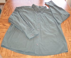 BASIC EDITION MEN'S Olive Long Sleeve Button Front SHIRT Size 2X  001SHIRT-48 location99