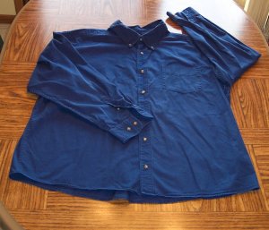 Blue BASIC EDITION MEN'S Long Sleeve Button Front SHIRT Size 2X  001SHIRT-49 location99