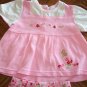 TINY TOTS Pink Girls SHORT OUTFIT 6 - 9 Months Butterflies Flowers (bin3)