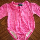 HONORS BABY INFANT Girls Pink Floral Long Sleeve Onesie TOP 12 Months (bin3)