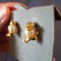 Retired Avon 1997 PEARLY CHICK Pierced EARRINGS Goldtone Surgical Steel Posts