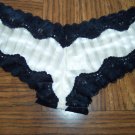 NWoT Cream Black Boy Short Sheer Lace Panties Size Small S (bin3)