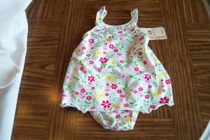 INFANT Girl's Butterfly Floral SUNDRESS With Matching Diaper Cover Bottoms 3 - 6 Months locationw9