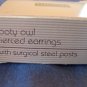 Retired Avon 1990 HOOTY OWL Pierced EARRINGS Goldtone Surgical Steel Posts