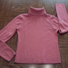 TAKEOUT Pink Knit Turtleneck SWEATER Top Shirt Juniors Size L Large Ladies Small (bin3)