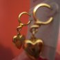 Vintage Goldtone Heart Drop Pierced EARRINGS 24ear