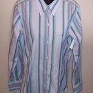 EDDIE BAUER Lavender LS Striped Wrinkle Resistent BLOUSE Shirt Top Size M Medium Tall locationw10