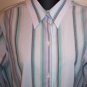 EDDIE BAUER Lavender LS Striped Wrinkle Resistent BLOUSE Shirt Top Size M Medium Tall locationw10