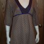 Retro Baby Doll Hippie 3/4 Quarter Sleeve FOREVER DRESS Top Size Large L