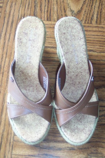 Awesome TOMMY HILFIGER Summer Wedge SANDALS Slides Shoes Size 7 M ...