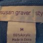 Sweet SUSAN GRAVER Hooded Knit SWEATER Shirt Top Size M Medium locationw12