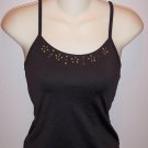 Fun and Flirty NEW YORK & COMPANY Brown TANK Shirt Top Size XS Extra Small locationw11
