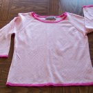 Sweet Pink Polka Dot CROFT & BARROW SWEATER Shirt Top Size S Small locationw12