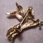 Unique Goldtone Pegasus Horse BROOCH Pin Costume Jewelry Vintage 3pin