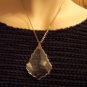 Vintage Beautiful and Bold Faceted Cut Crystal Glass PENDANT Necklace Costume Jewelry 4necklace