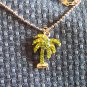 Vintage Rhinestone Palmtree PENDANT Necklace Costume Jewelry 3necklace