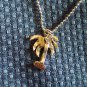 Vintage Rhinestone Palmtree PENDANT Necklace Costume Jewelry 3necklace