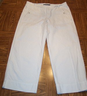 Beige Cream Striped GAP Wide Leg Capris Size 6 WOMEN'S PANTS Size 4 001p-79 location97