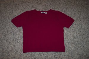 Paul Harris Short Sleeve Pink Knit Crop Midi Mid-drift Top Size S Small Shirt wt-6 location97